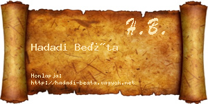 Hadadi Beáta névjegykártya