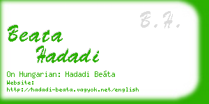 beata hadadi business card